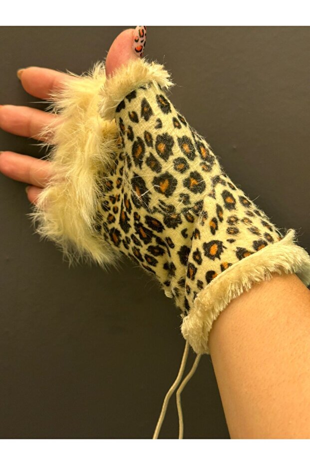 Leopard Pattern Fingered Gloves - 2