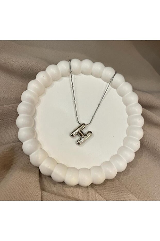 Çelik İri Balon Harf Kolye - 1