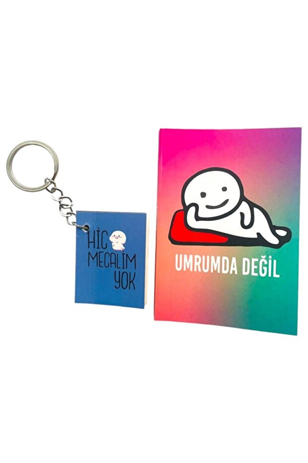 Small Notepad, Notebook Keychain Set, Double Notebook and Keychain Set, Fun Motivational Set - 5