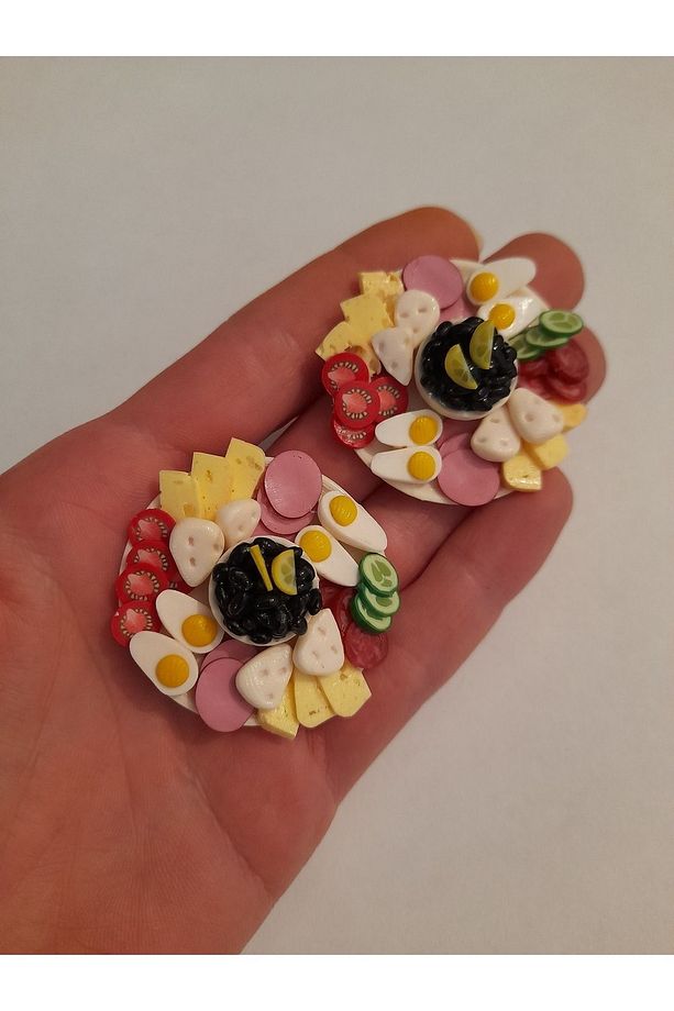 El Yapımı Fimo Miniatur Buyuk Kahvaltı Tabak 1 Adet Fiyat - 1