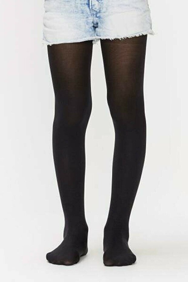 Children's Black Micro 50 Plain Mousse Pantyhose