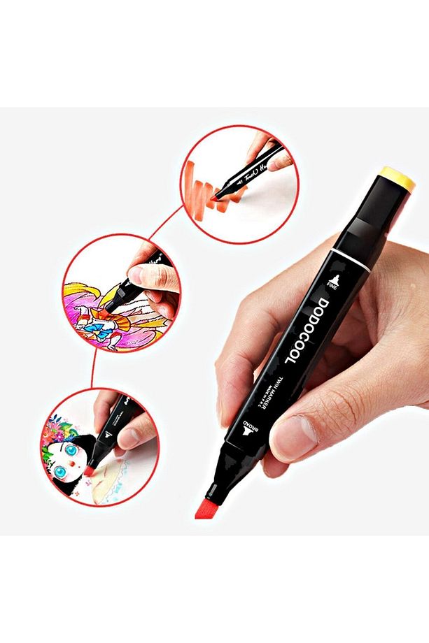 168’li Çift Uçlu Touch Marker Art Tasarım Kalem Seti - 5