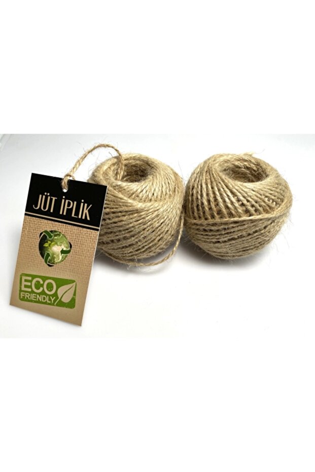 100 Gr Jute Thread - 2 Pieces (Jute Thread), Straw Thread, Nap Thread, Natural Thread, Sack Thread - 1