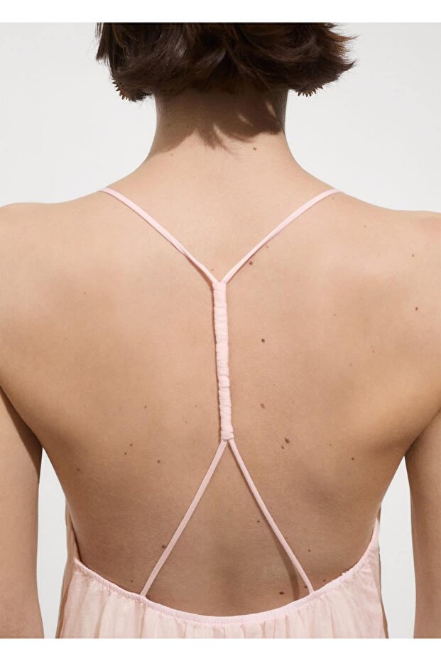 Desenli lyocell elbise - 5