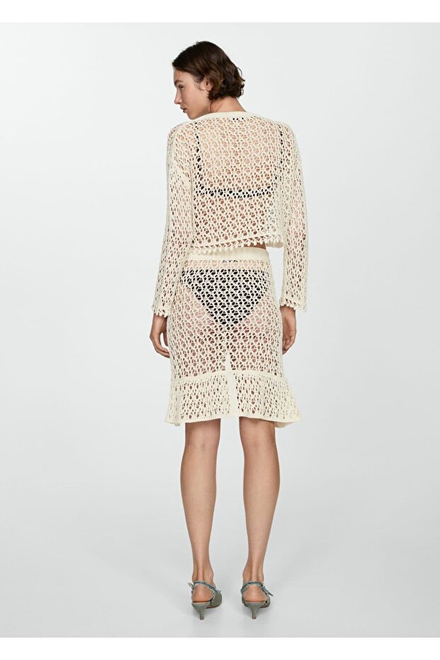 Yırtmaçlı kroşe etek - 4