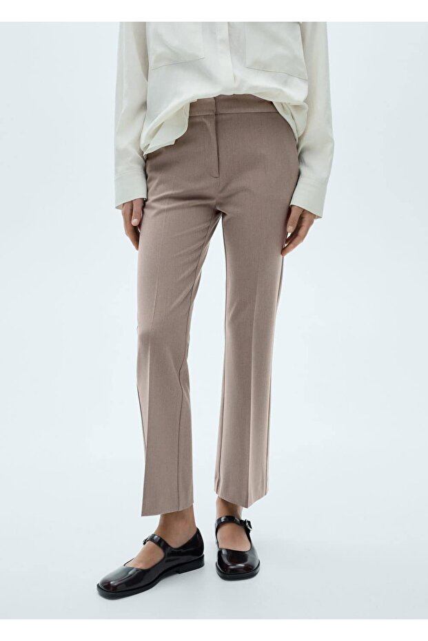 Dökümlü flare pantolon - 1