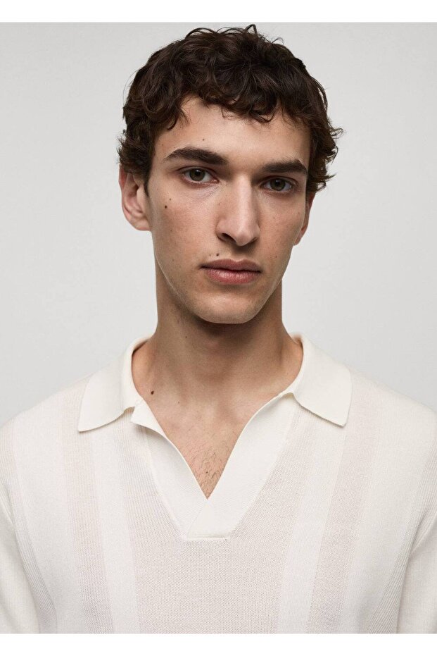 Fitilli örgü polo gömlek - 6