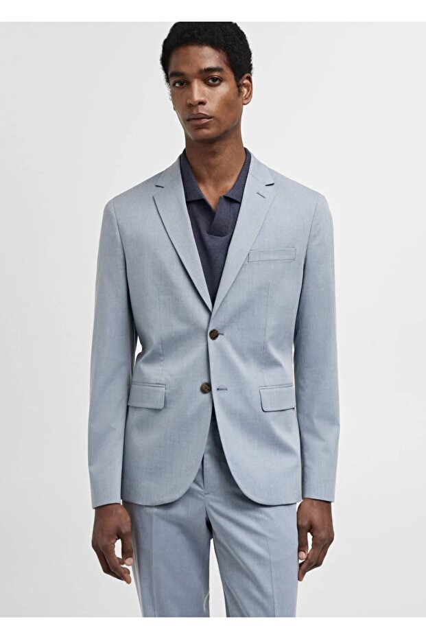 Streç kumaştan süper dar kesim blazer ceket - 1
