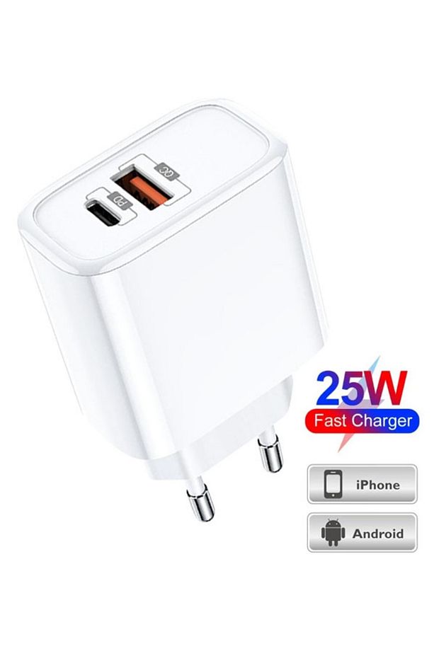 Techson T15-UC25 25W PD USB Ultra Turbo Fast Hızlı Qualcomm Quick Charge 3.0 Şarj Başlık Kafa - 1