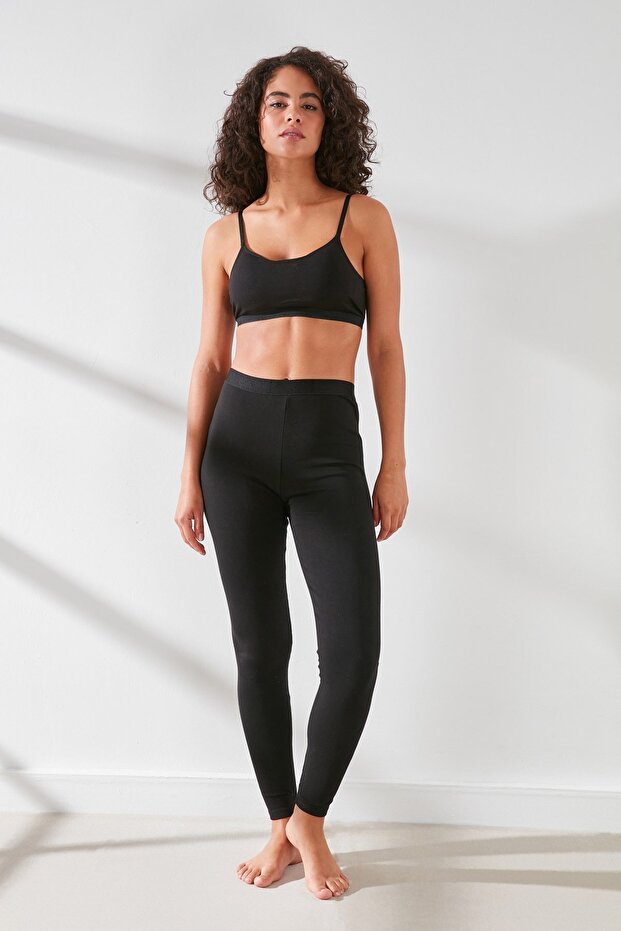 C11434 Women's Modal Cotton Thermal Tights Black