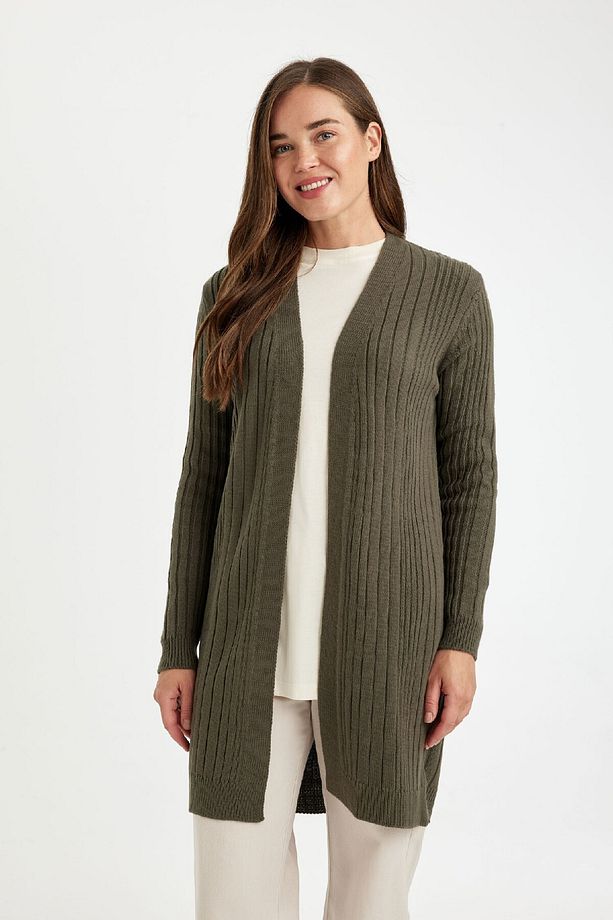 Regular Fit Basic Düz Triko Tunik Hırka D3712ax24au - 4