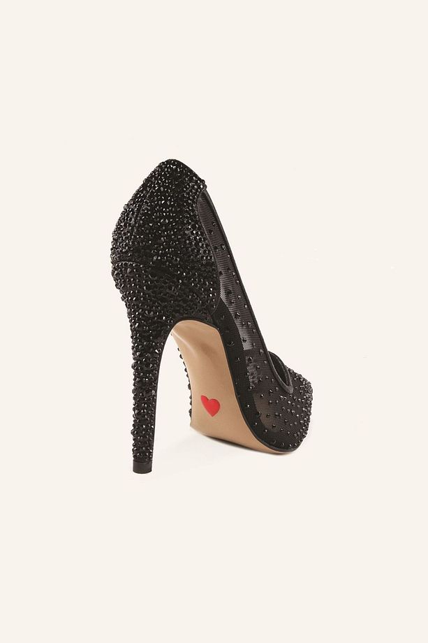 Siyah Cinderella Yüksek Topuklu Ayakkabı - 4