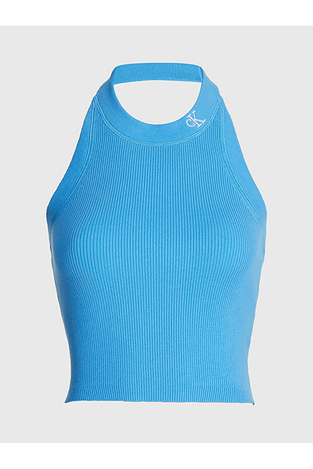 Kadın Halter Yaka Örme Bluz - 8