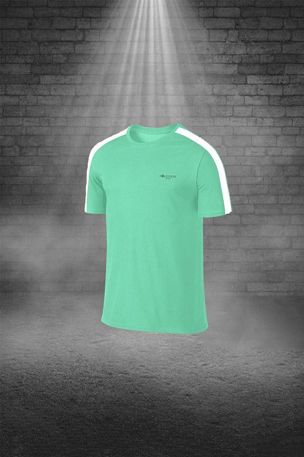 Over Size Erkek Su Yeşili Dri-fit Kumaş Baskısız Yuvarlak Yaka Kısa Kol Tişört Şort Alt Üst Spor Tak - 2