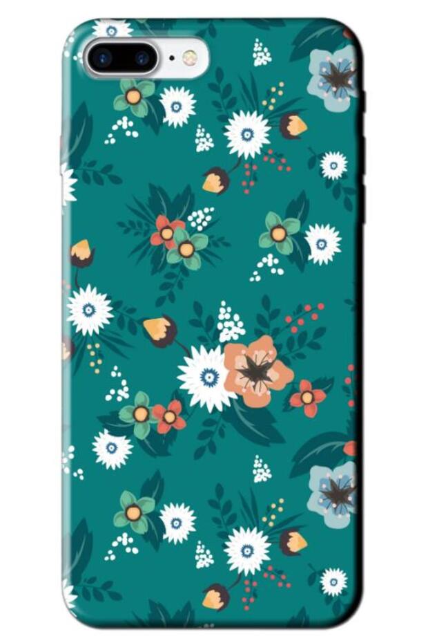 Apple iPhone 8 Plus Compatible Case Spring Flowers 2 Silicone Case (Printed)