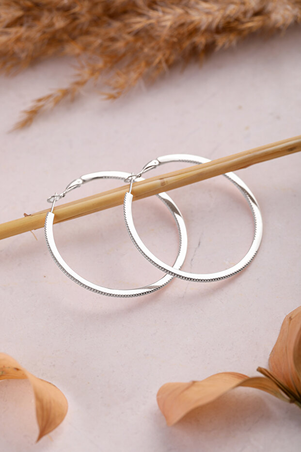 Silver Halka Küpe - 1