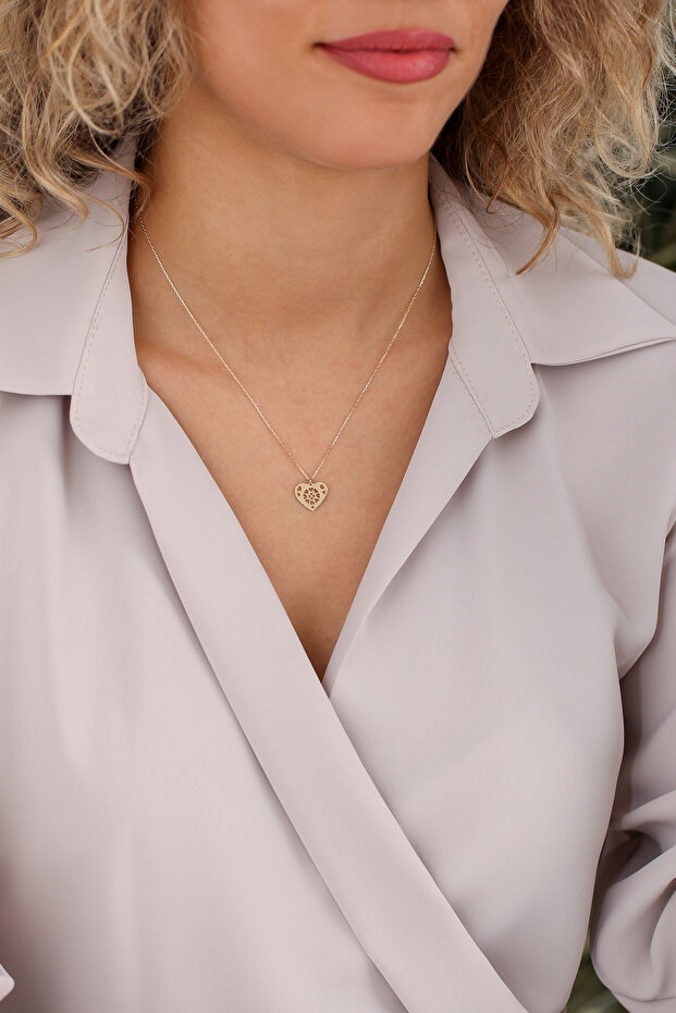 Altın Kalp Kolye - 6