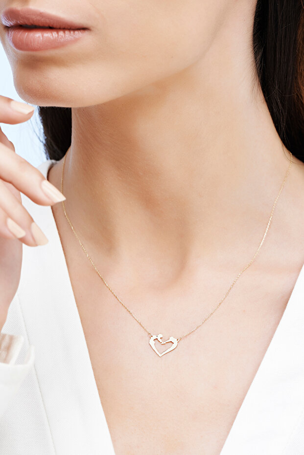 Altın Kalp Kolye - 1