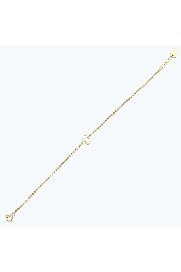 Altın U Harfi Bileklik - 1