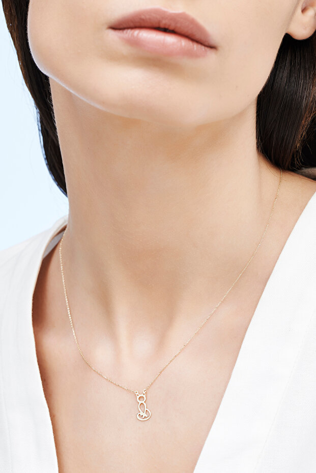 Altın Kedi Kolye - 1