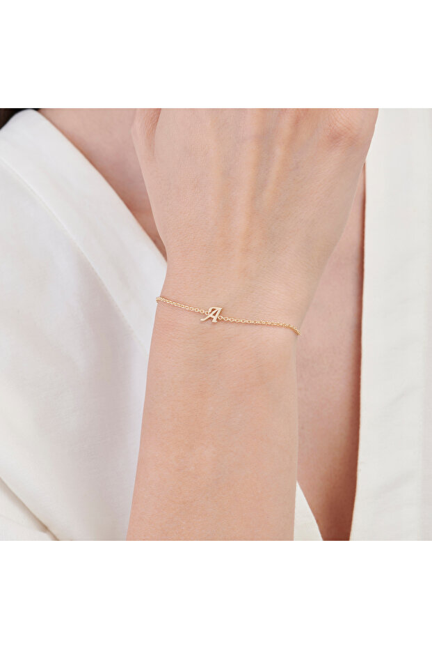 Altın A Harfi Bileklik - 4