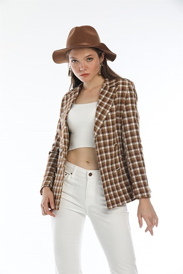 Karamel Ekose Ceket - 7