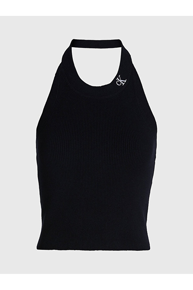 Kadın Halter Yaka Örme Bluz - 8