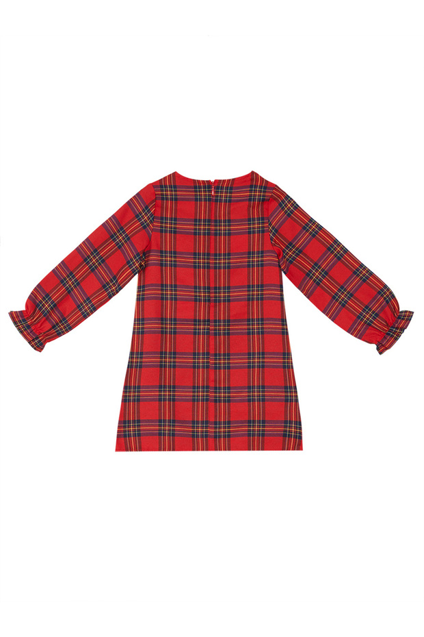 Rot kariertes Kätzchen-Mädchenkleid - 4