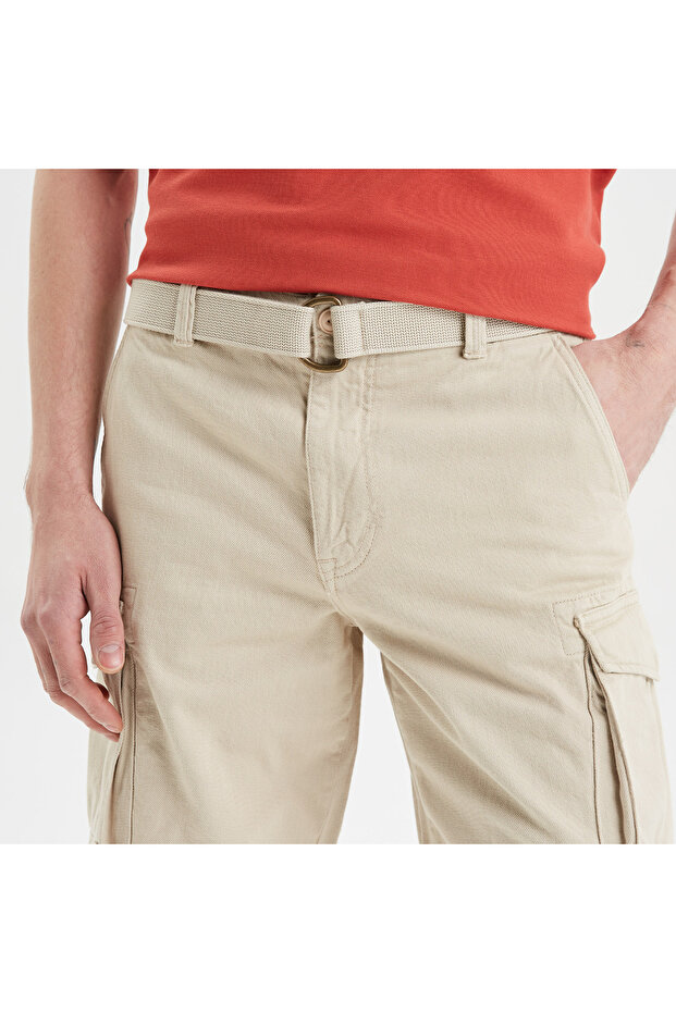 Erkek Krem Bermuda Şort - 4