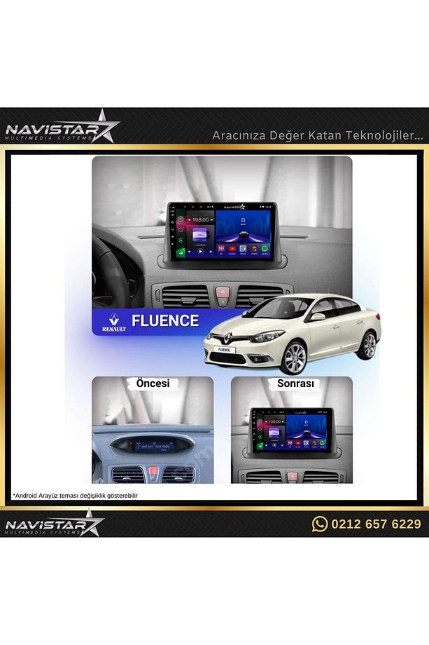 Fluence Kablosuz Carplay 2 64gb Android 13 Navigasyon Multimedya Sistemi - 3