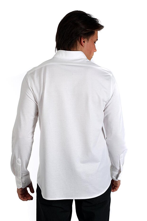 Joles Erkek Örme Gömlek Beyaz - 4