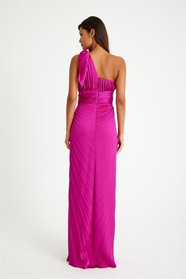 5255SAT Saten Elbise - 4