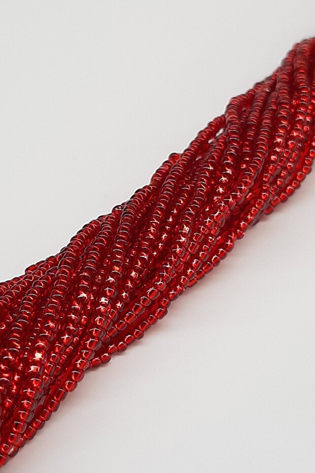 Transparent Red String Sand Beads - 3