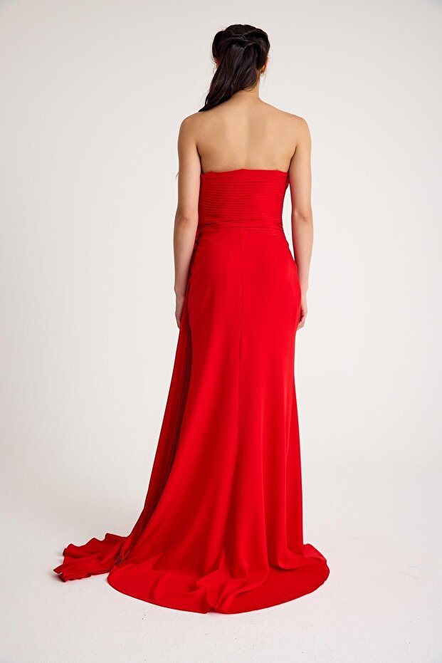 5857CRP KREP ABİYE ELBİSE - 4