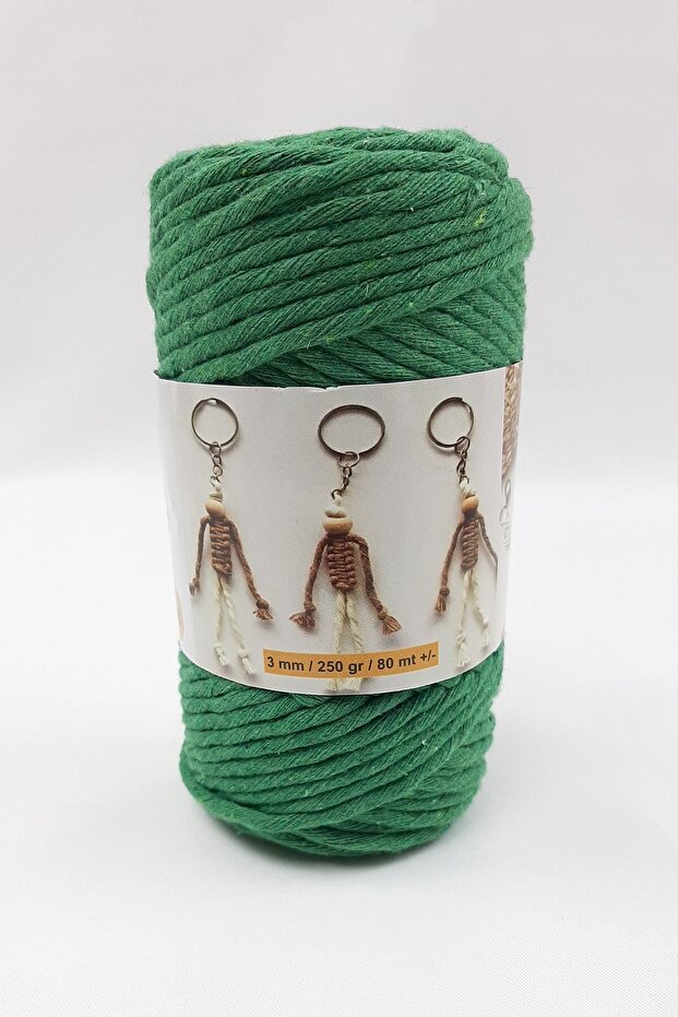 Green Thin Twist Macrame - 1