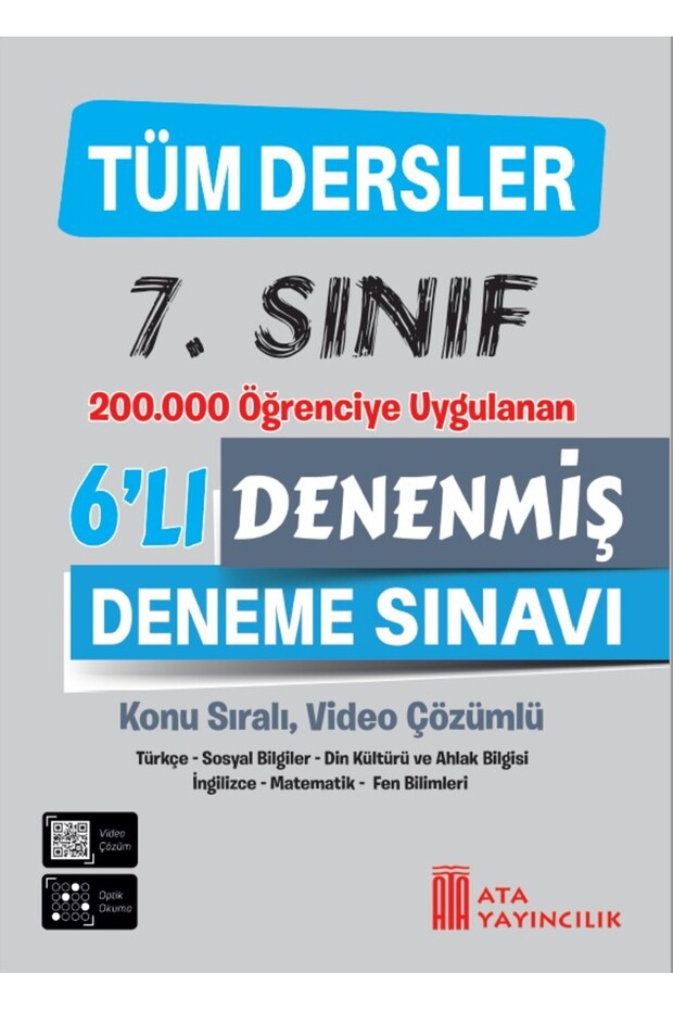 7. Sınıf Tüm Dersler Denenmiş 6'lı Deneme Sınavı - 1