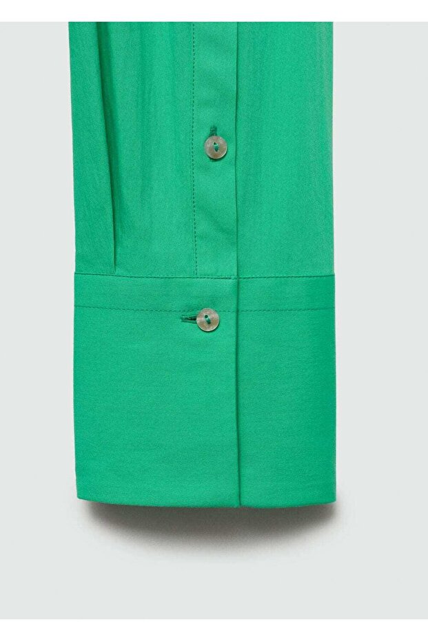 Düğmeli pamuklu bluz - 8