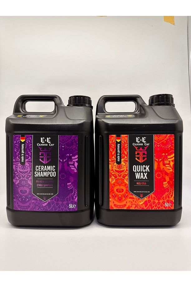 E&E Custom Car Seramik Şampuan 5 Litre ve E&E Custom Car Quıck Wax Hızlı CİLA 5 Litre - 1