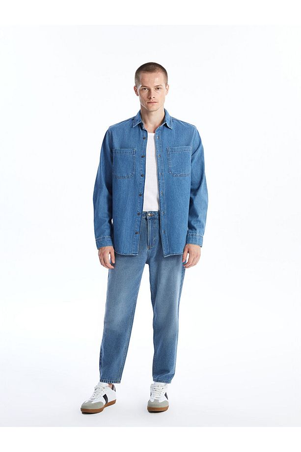 LCW Regular Fit Uzun Kollu Erkek Jean Gömlek - 2