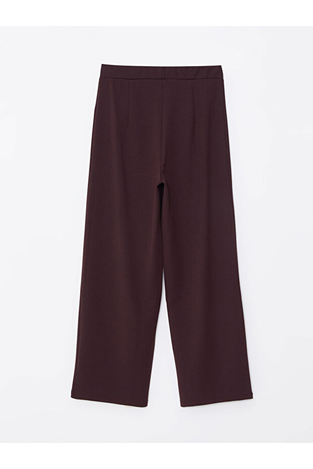 LCW Beli Lastikli Düz Geniş Paça Kadın Pantolon - 6
