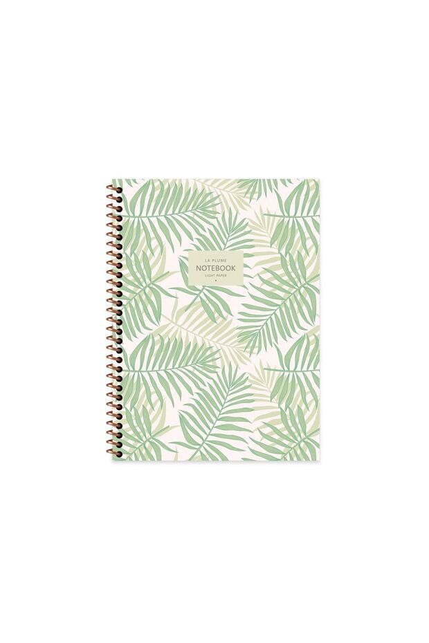 16.5x22.5 Lined Notebook La Plume Leaves - Green