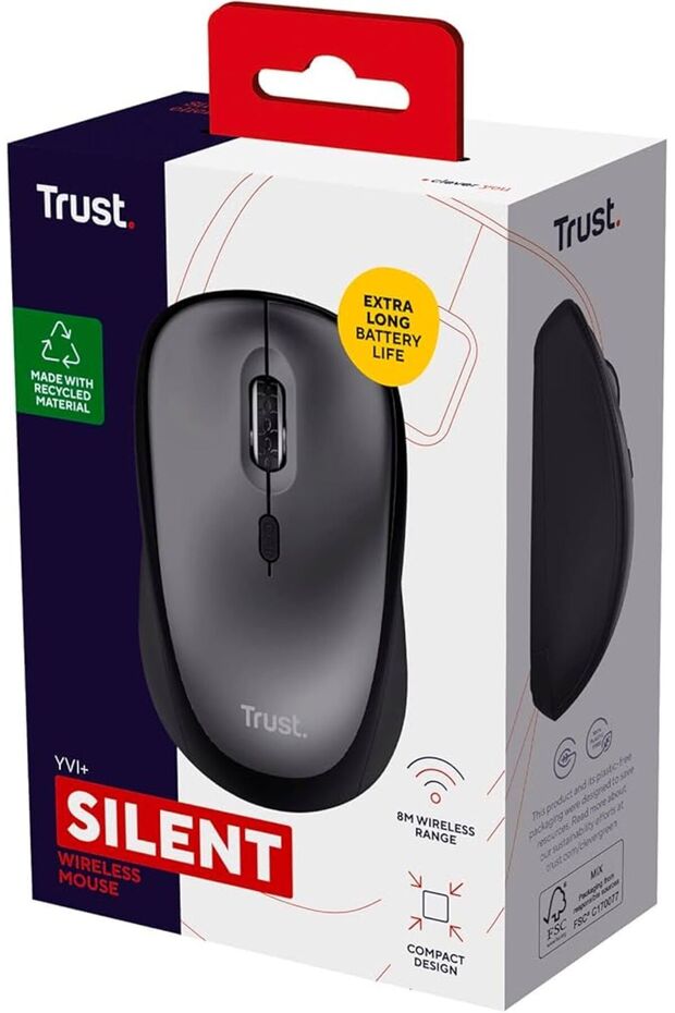 24549 Yvi Sessiz Kablosuz Mouse, Siyah - 1