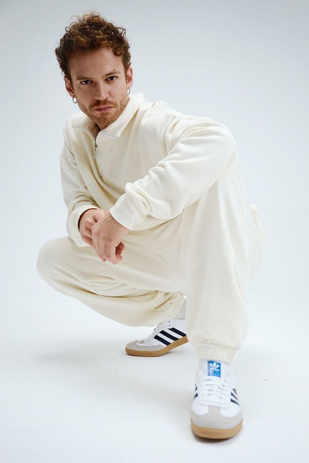 Erkek Timeless Jogger Krem Eşofman Altı - 2