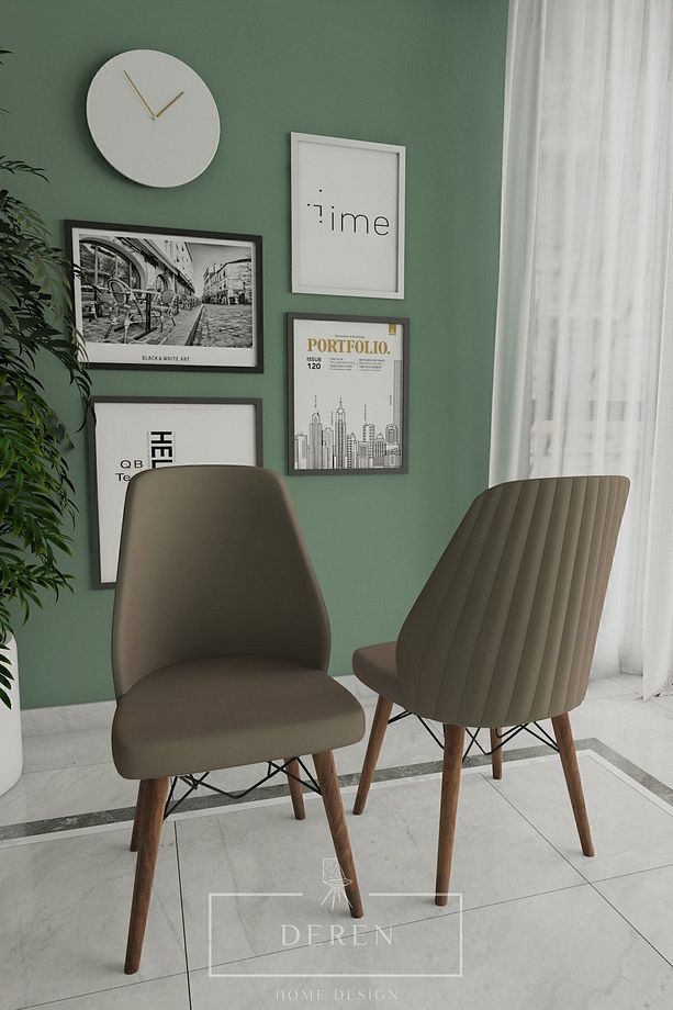 Alfa Serisi, 80x132 Açılabilir Mdf Yemek Masası Takımı 6 Adet Kahve Sandalye - 2
