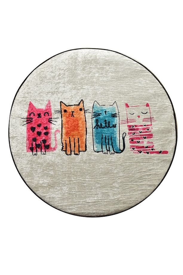 Baby Cats Çap 100 Cm Banyo Halısı Djth - 2