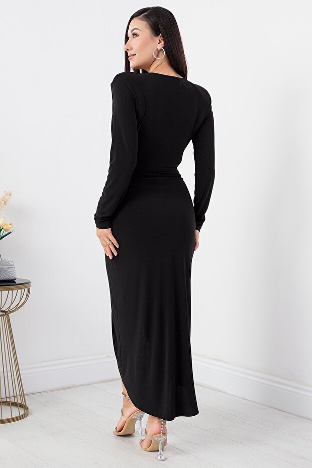 Rochie Sandy cu decolteu în V și mânecă lungă NY4411 - 7
