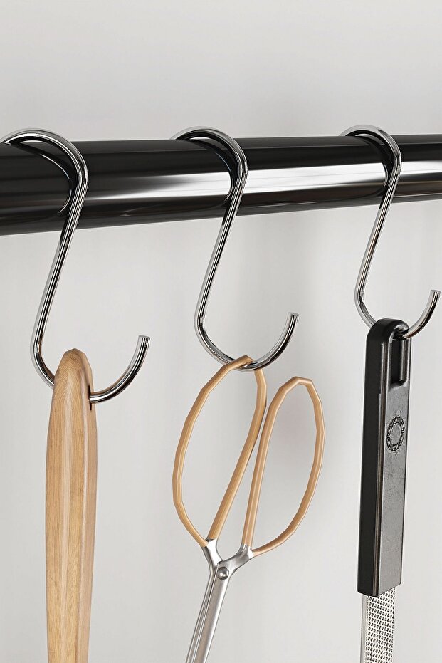 8 سم، خطاف مطبخ، خطاف S، خطاف سلكي، خطاف معدني، خطاف مكرامية - 4