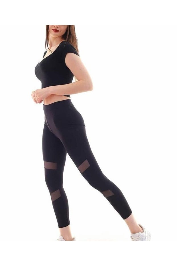 High Waist, Belted Tulle Detailed Gathering Tights
