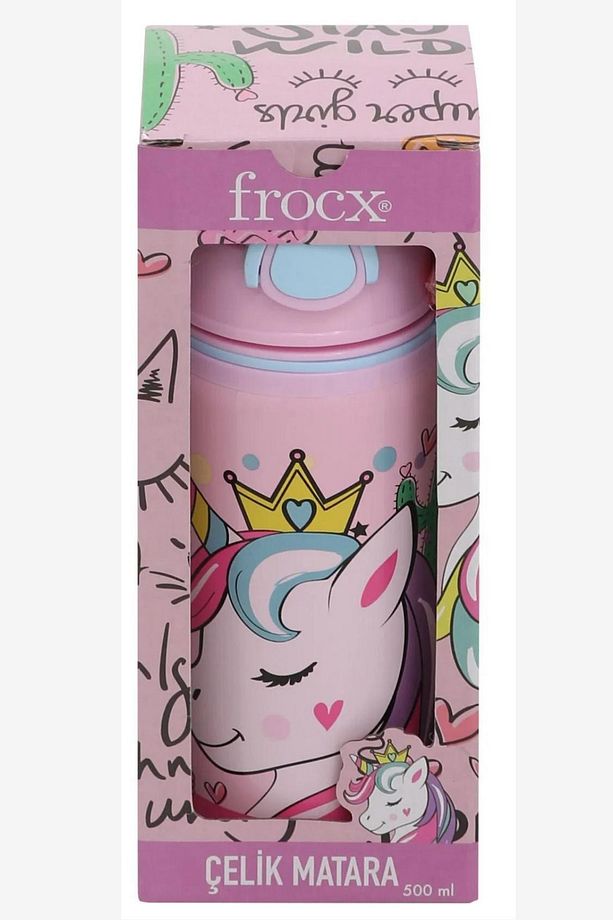 Unicorn Çelik Suluk ve Matara 500 Ml Pipetli Askı İpli Matara 42676 - 5