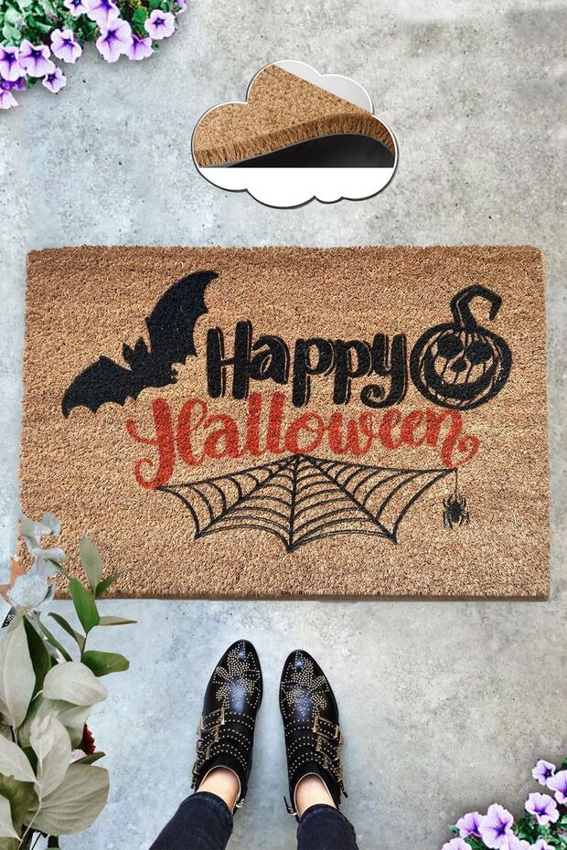 Coco Hallowen 40x60 Cm Bristle Mat, Decorative Multi-Purpose Indoor and Outdoor Door Mat